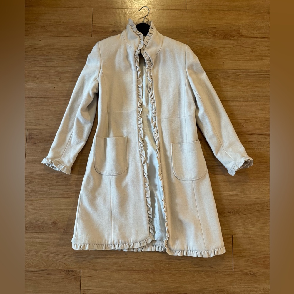DKNY Wool/Cashmere Blend Cream Coat